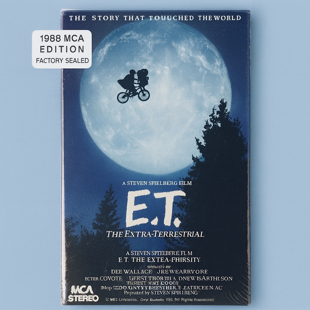 MCA 1988‎ Sealed Blue Cover E.T. The Extra-Terrestrial VHS Tape 80s Nostalgia